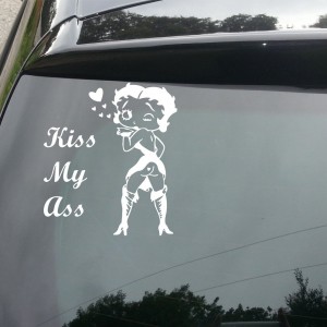 Betty Boop 'Kiss My Ass' Car/Van/Window Decal Sticker